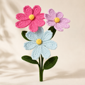 Pastel Bloom Handcrafted Crochet Flower Trio