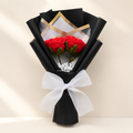 Crimson Duet Crochet Rose Bouquet