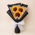 Golden Trio Crochet Sunflower Bouquet