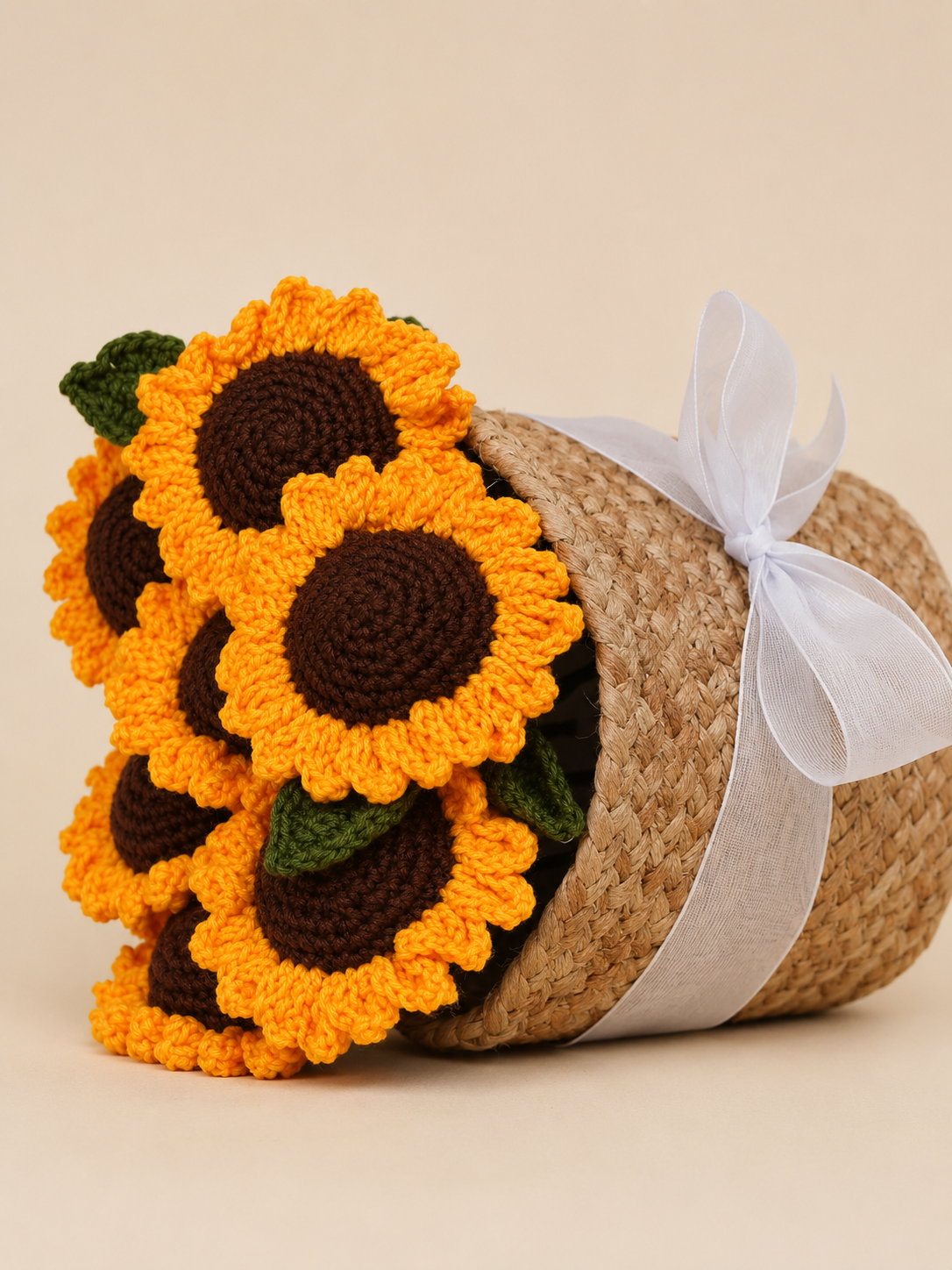 Sunlit Garden Crochet Flower Basket