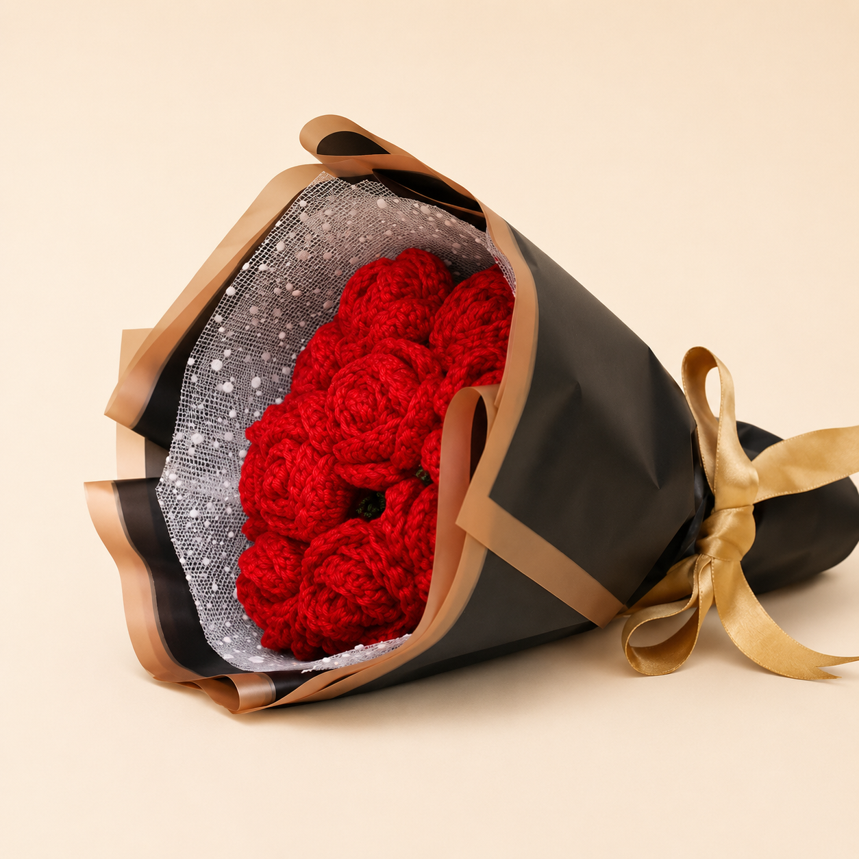 Ten Roses Forever Crochet Bouquet