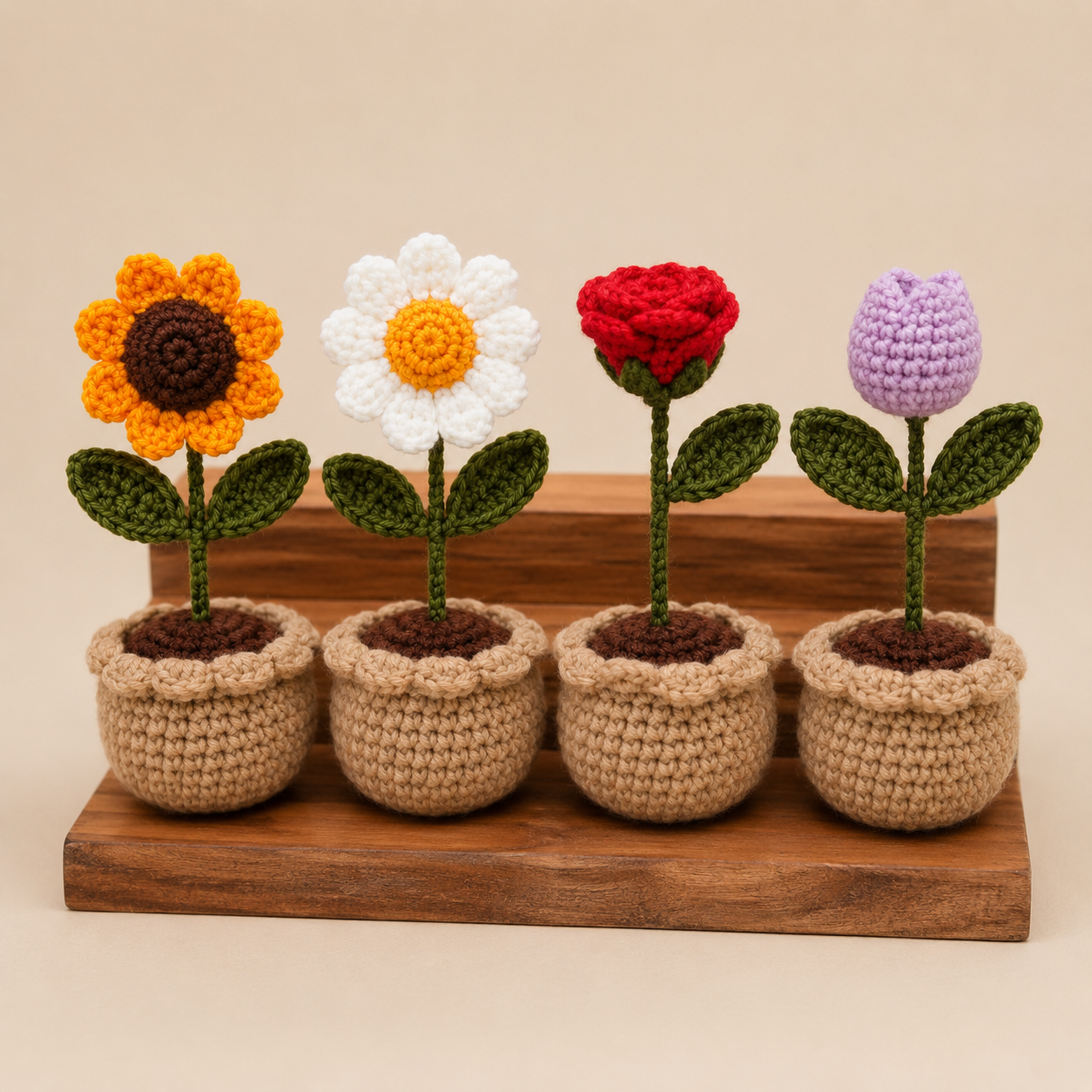 Forever Garden Crochet Pot Quartet