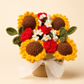 Golden Romance Crochet Flower Basket
