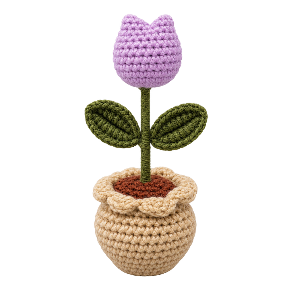 Petite Tulip Crochet Pot