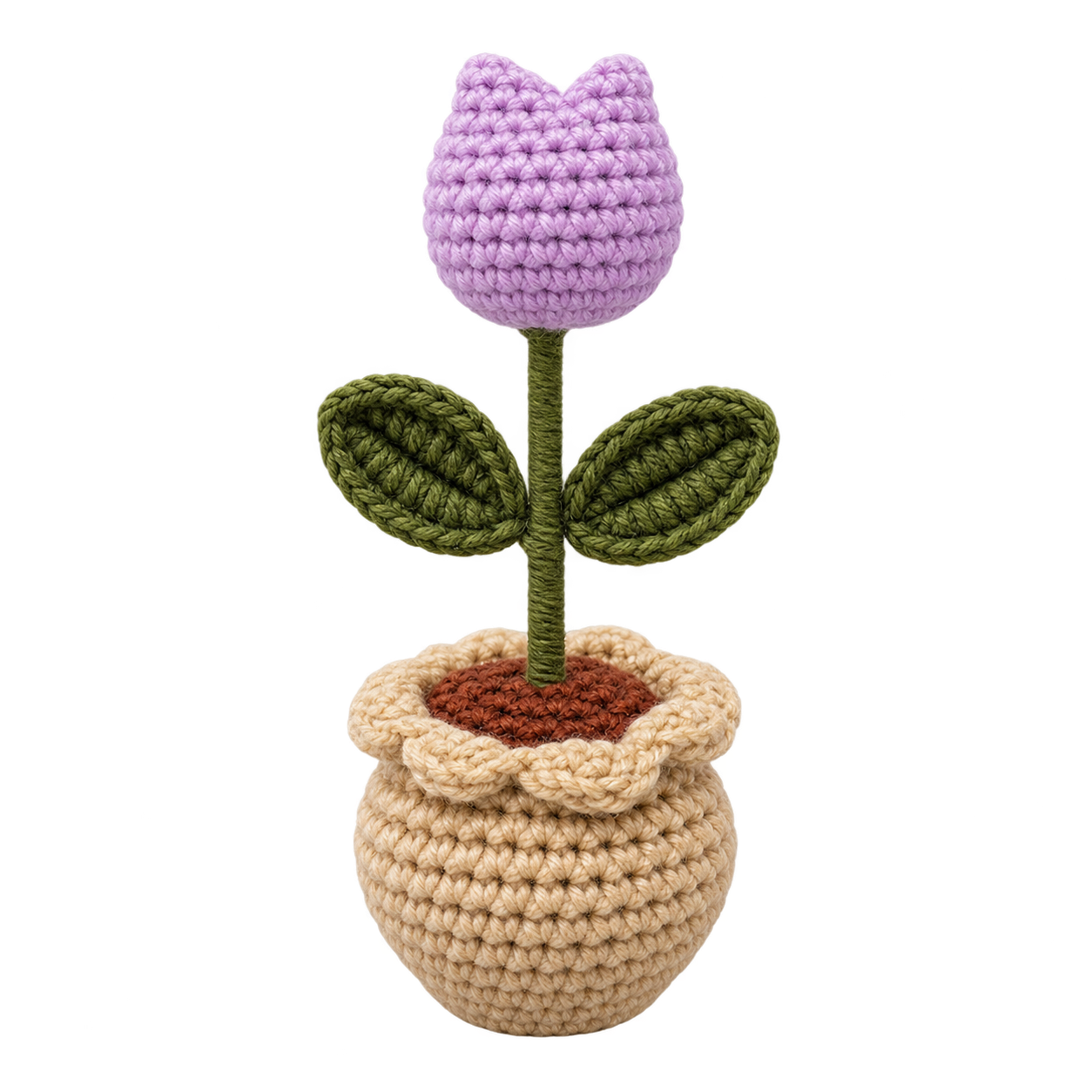 Petite Tulip Crochet Pot