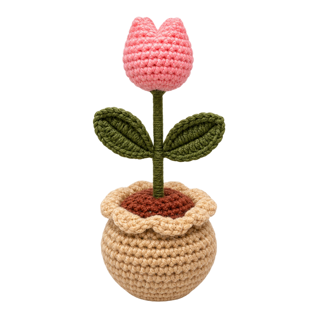 Petite Tulip Crochet Pot