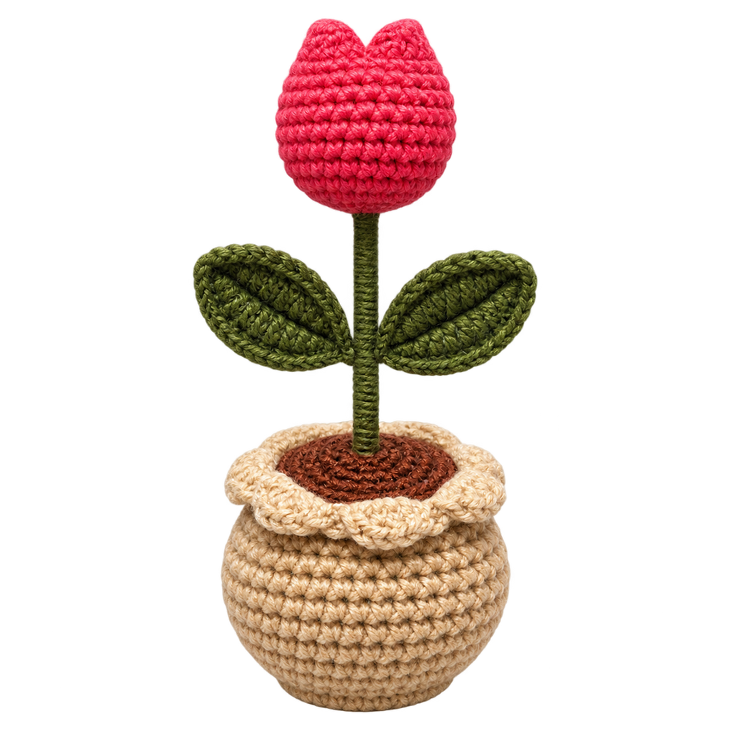 Petite Tulip Crochet Pot