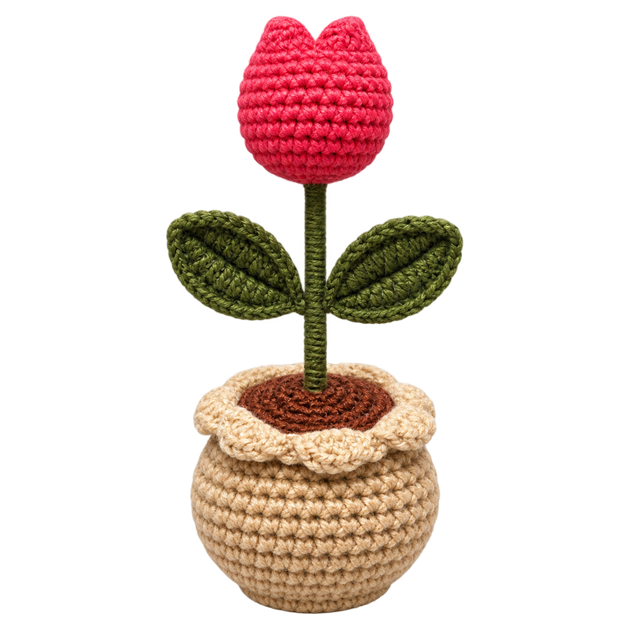 Petite Tulip Crochet Pot