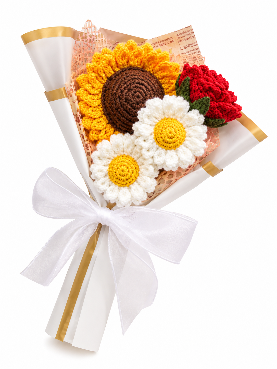 Meadow Sun Crochet Mixed Bouquet