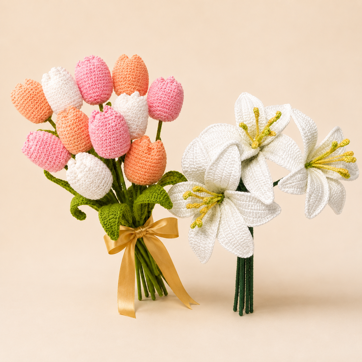Everlasting Blooms Crochet Bouquet Duo