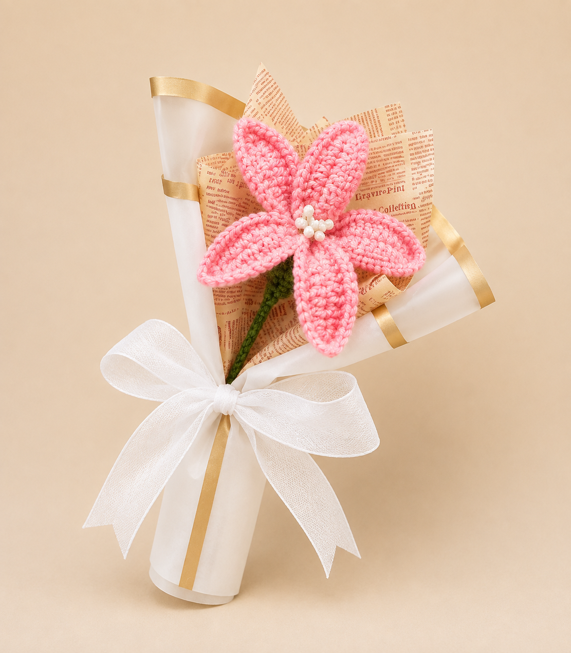 Lily Whisper Crochet Bouquet